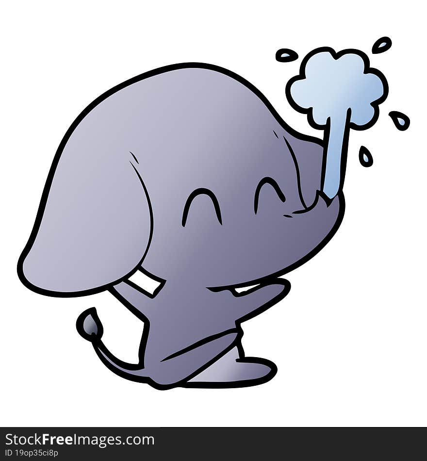 cute cartoon elephant spouting water. cute cartoon elephant spouting water