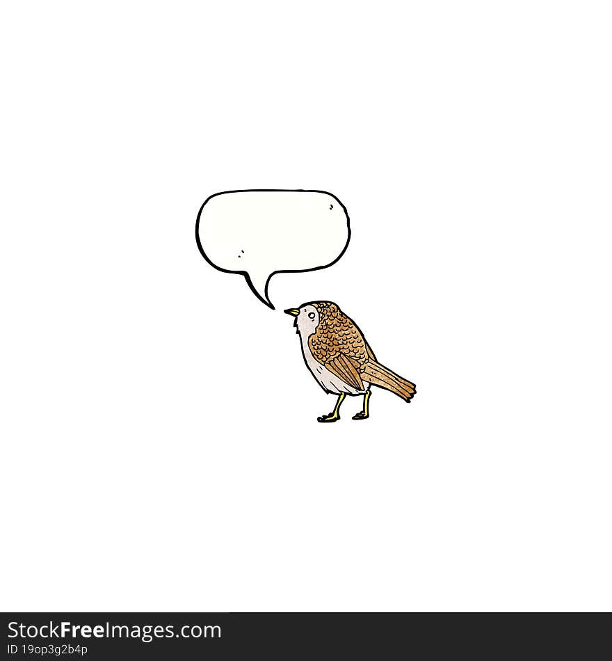 bird illustration with speech bubble