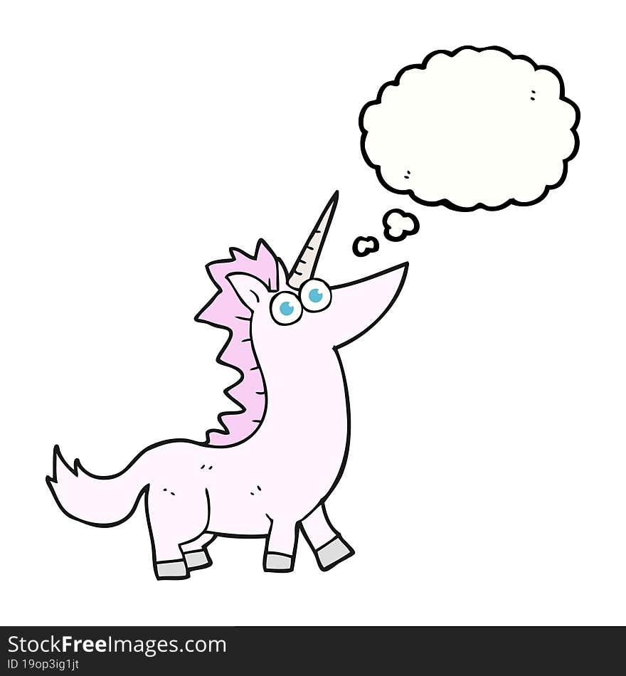 thought bubble cartoon unicorn