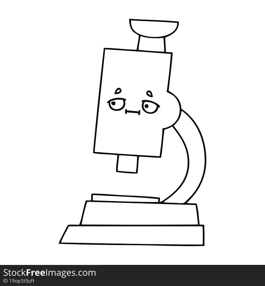 Line Drawing Cartoon Microscope