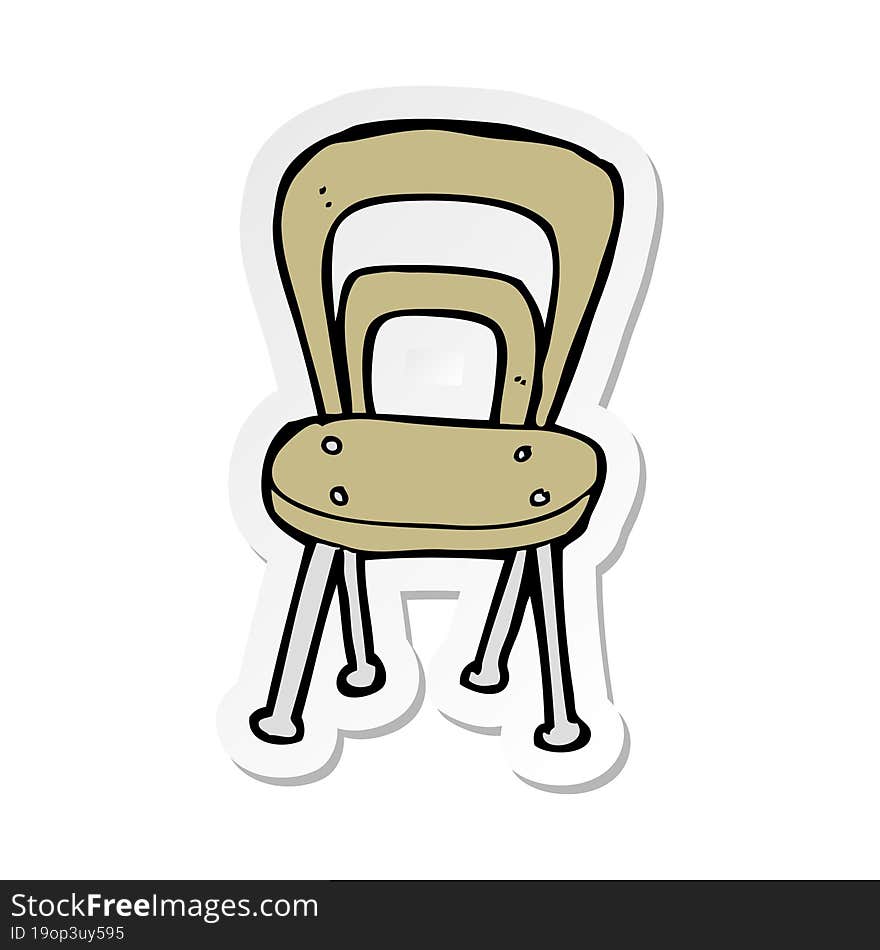 sticker of a cartoon chair