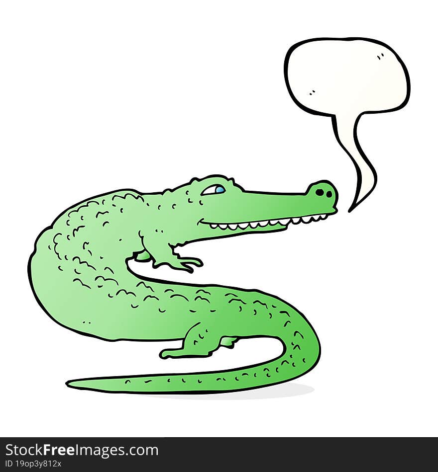 cartoon crocodile with speech bubble