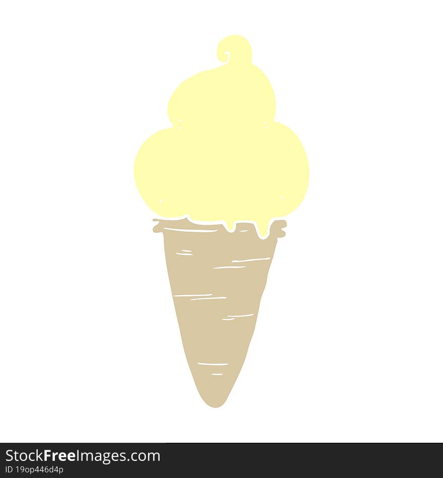 flat color style cartoon ice cream