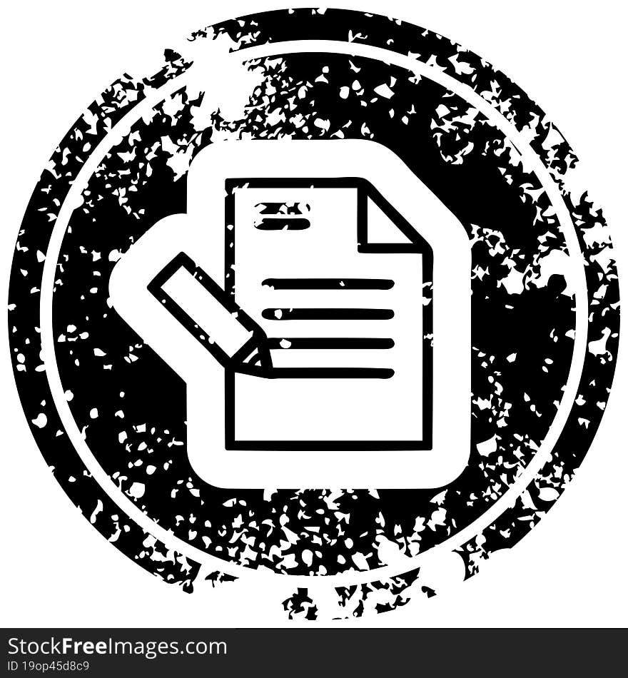 writing document distressed icon