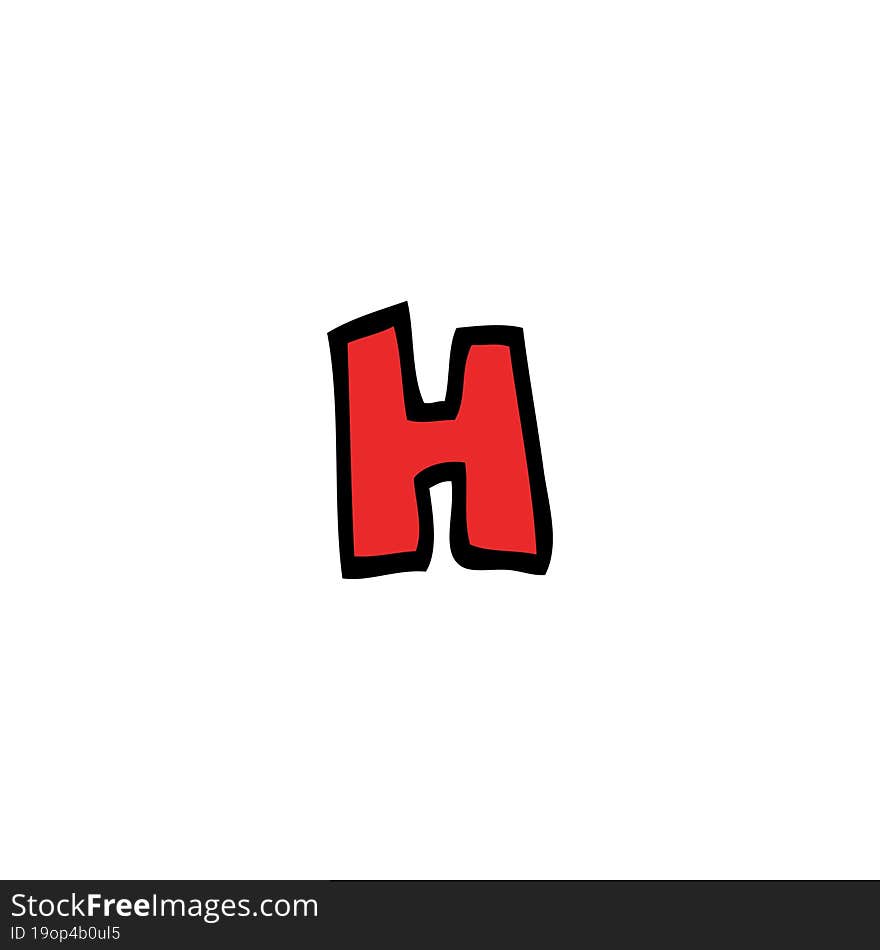 cartoon doodle letter h