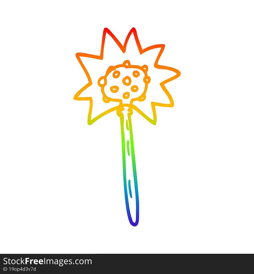 Rainbow Gradient Line Drawing Cartoon Mallet