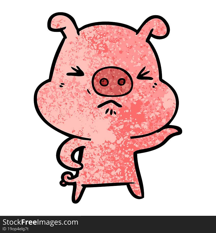 cartoon angry pig. cartoon angry pig