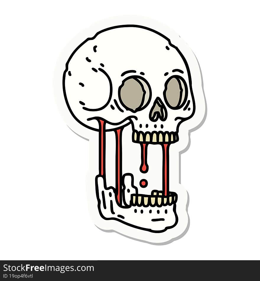 tattoo style sticker of a skull