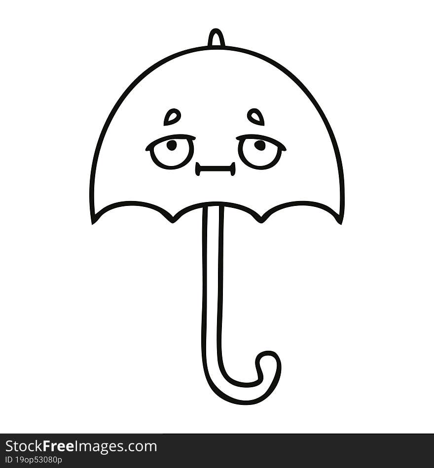 Line Drawing Cartoon Umbrella