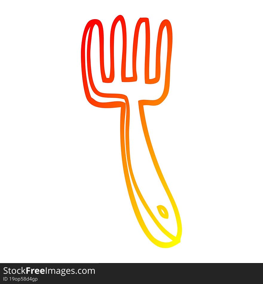 warm gradient line drawing cartoon fork