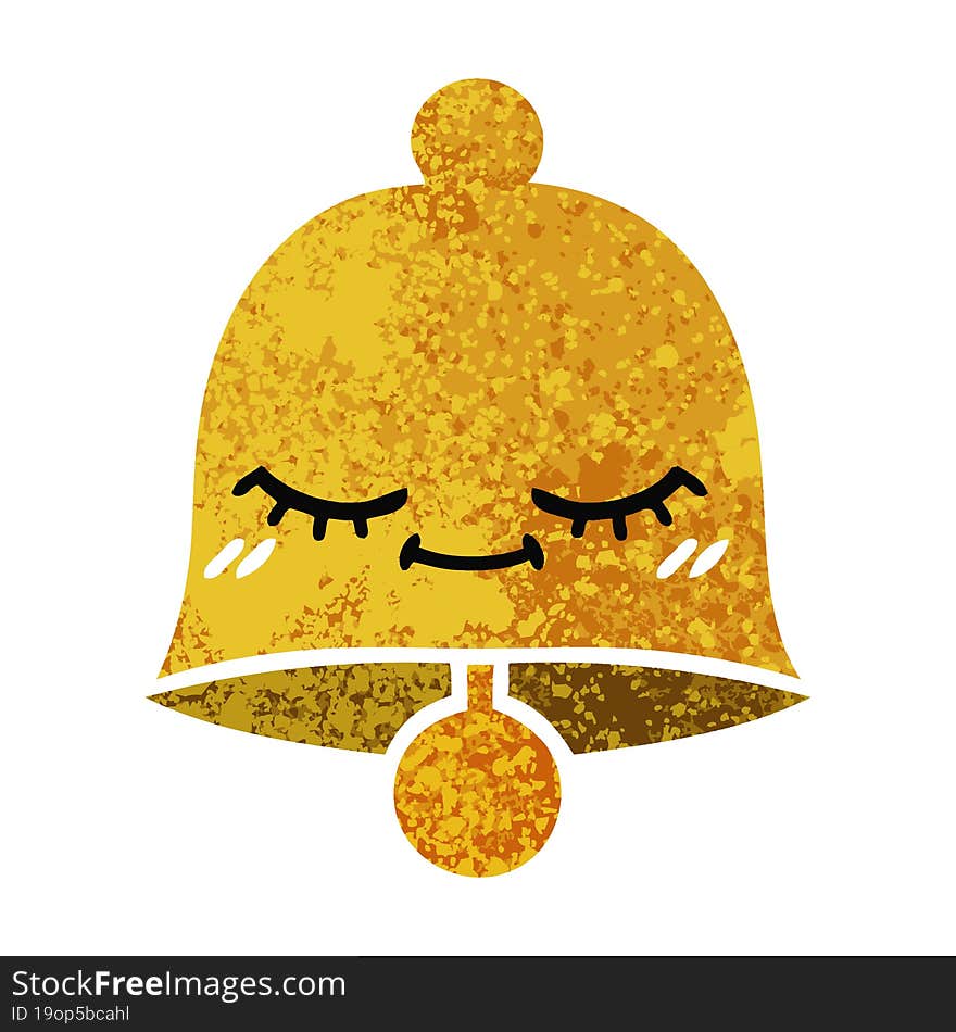 retro illustration style cartoon of a bell