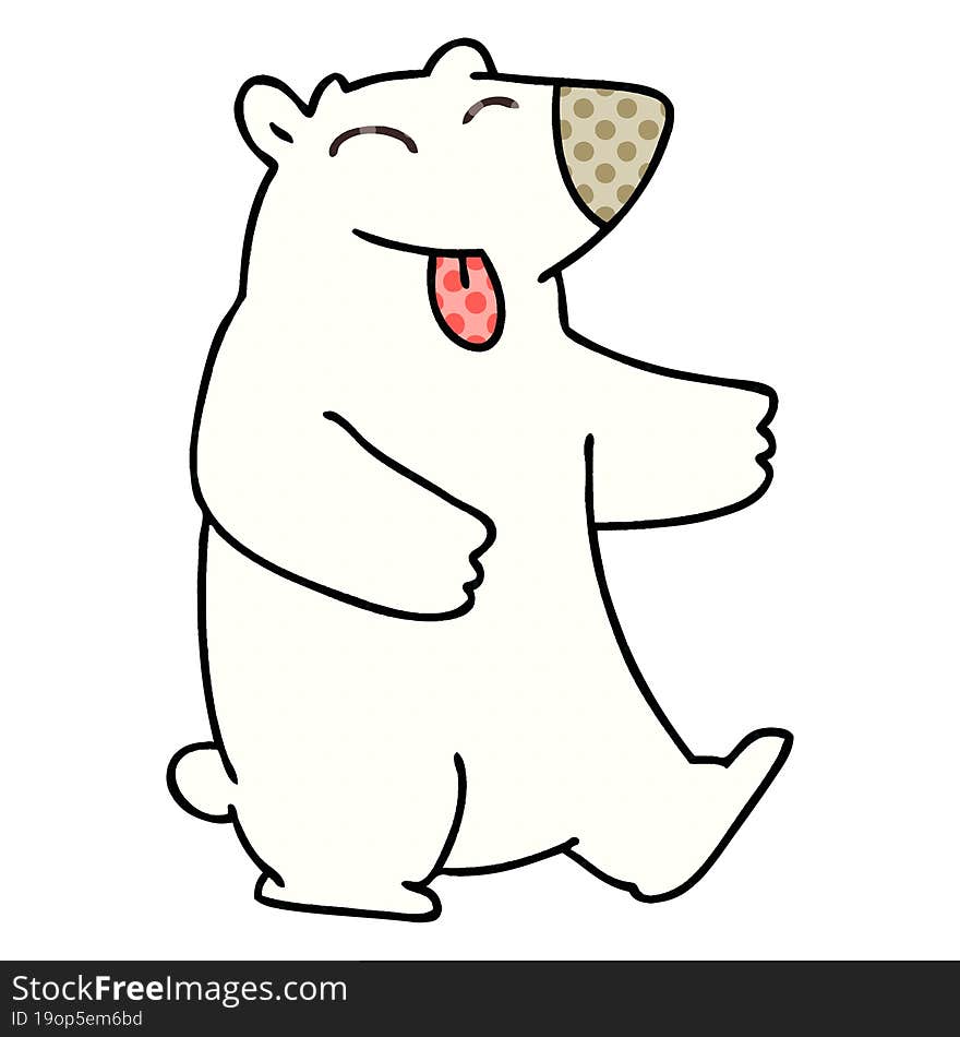 Quirky Comic Book Style Cartoon Polar Bear