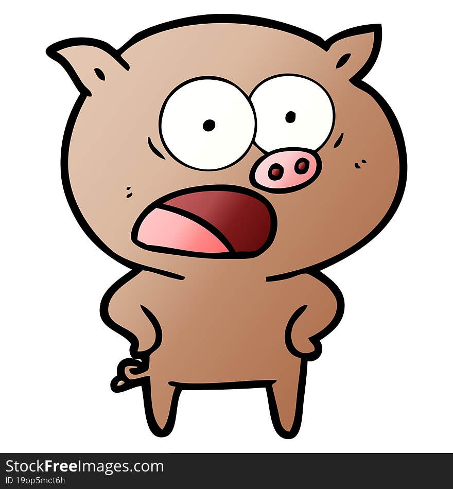 cartoon pig shouting. cartoon pig shouting