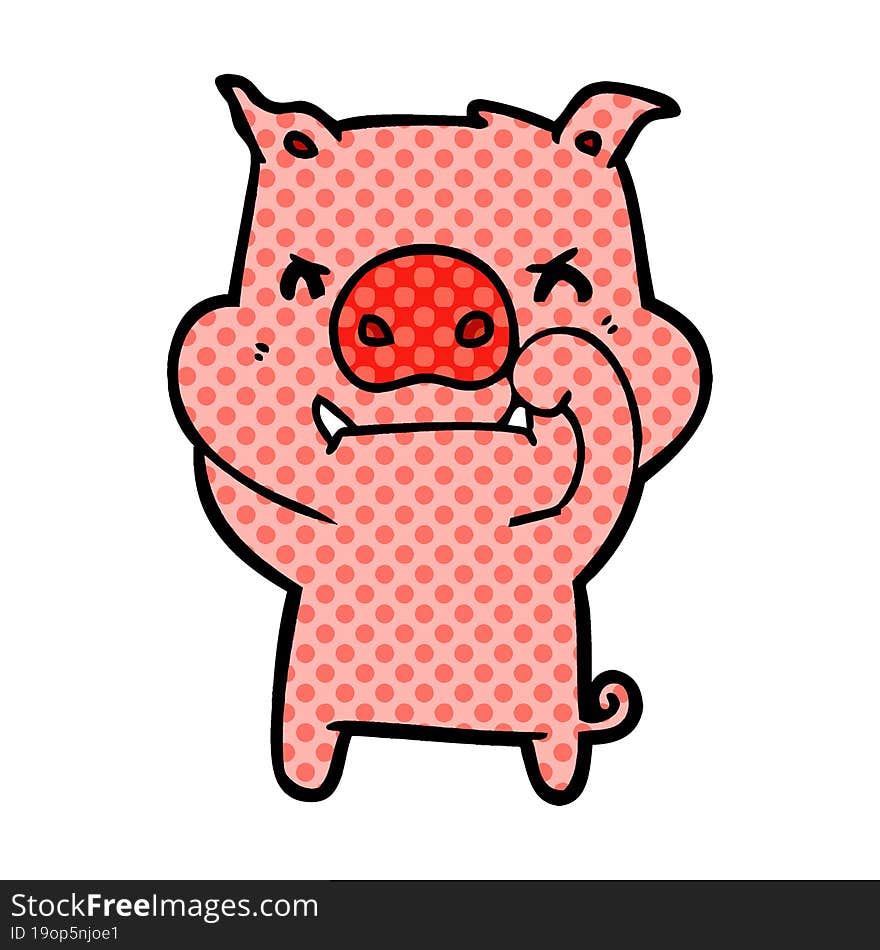 angry cartoon pig. angry cartoon pig