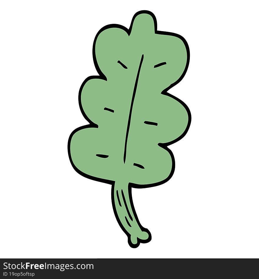 cartoon doodle leaf