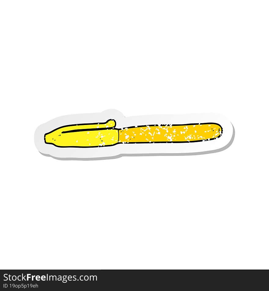 retro distressed sticker of a cartoon pen