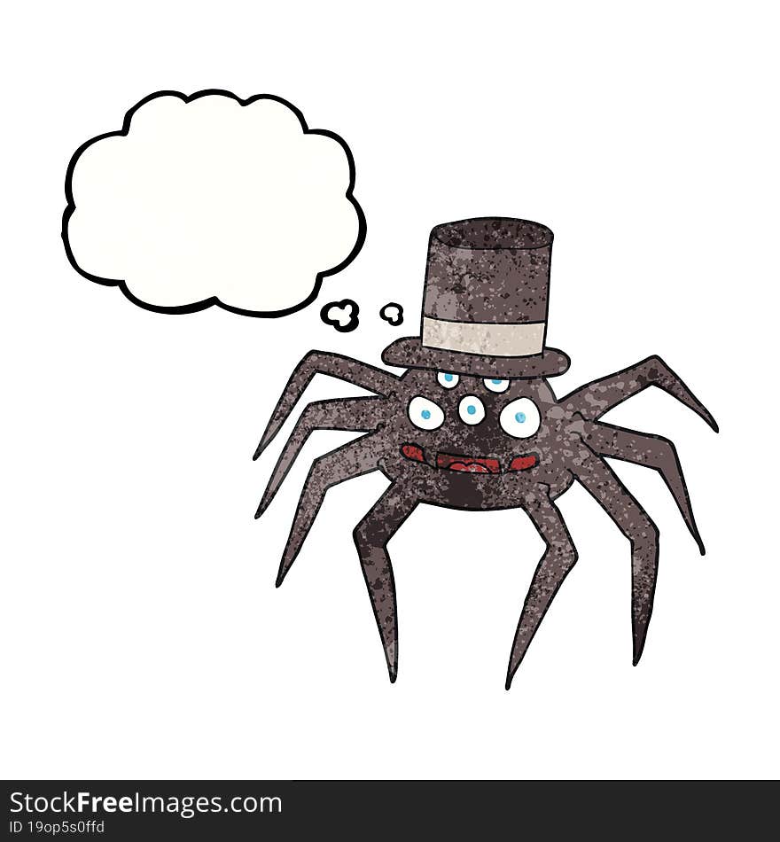 thought bubble textured cartoon halloween spider