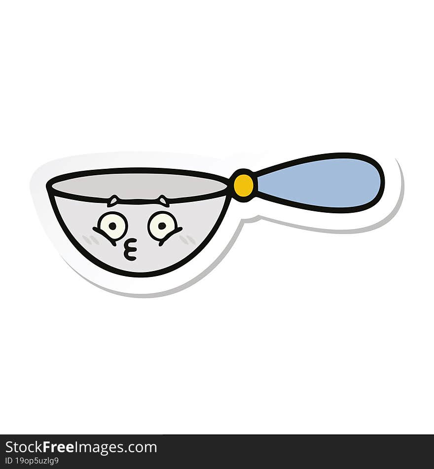 sticker of a cute cartoon measuring spoon