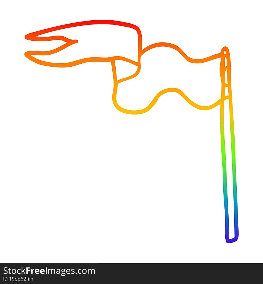 rainbow gradient line drawing cartoon flag