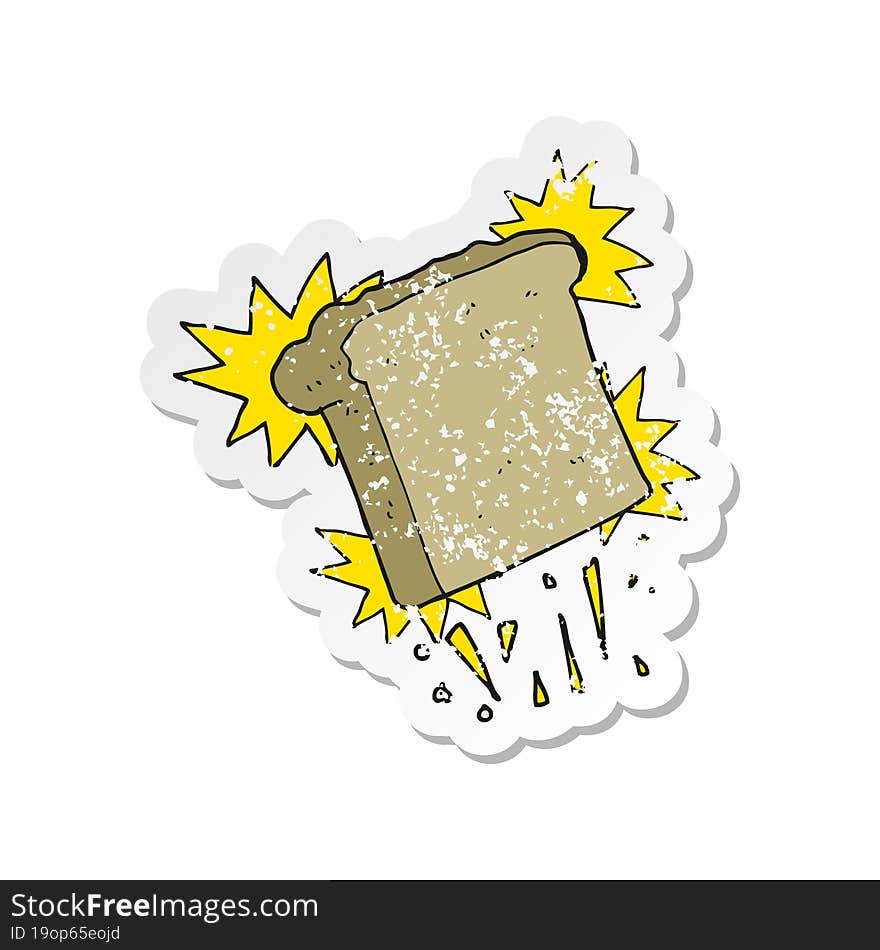 retro distressed sticker of a cartoon toast