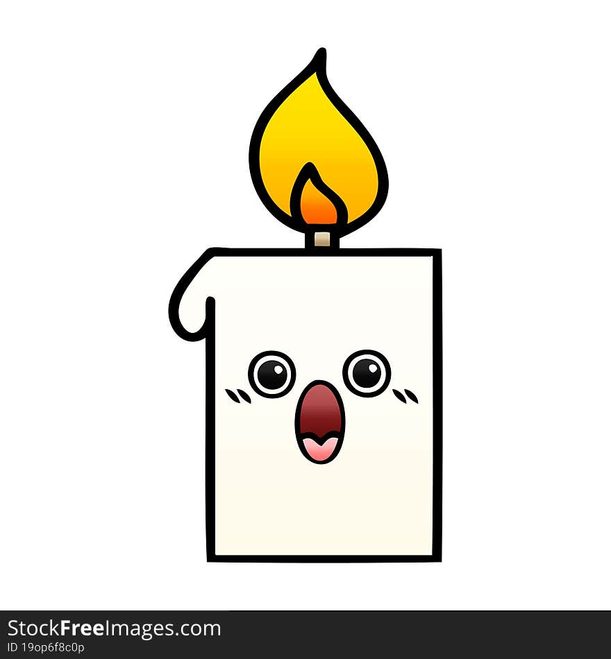 gradient shaded cartoon lit candle