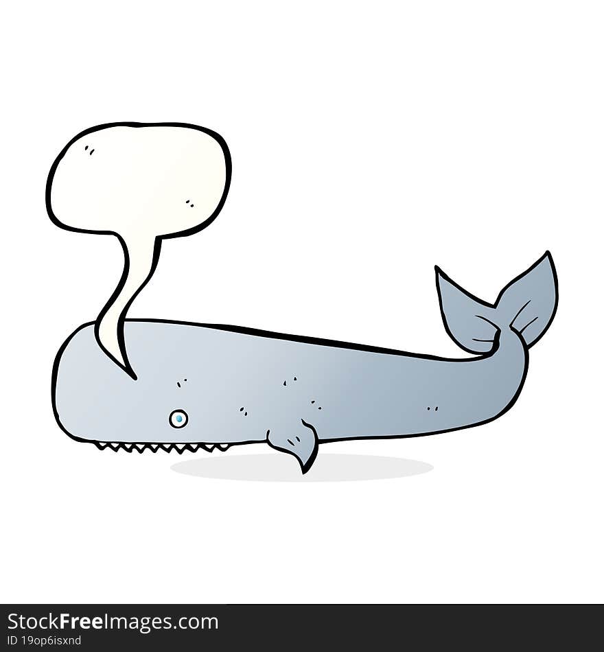 cartoon whale with speech bubble