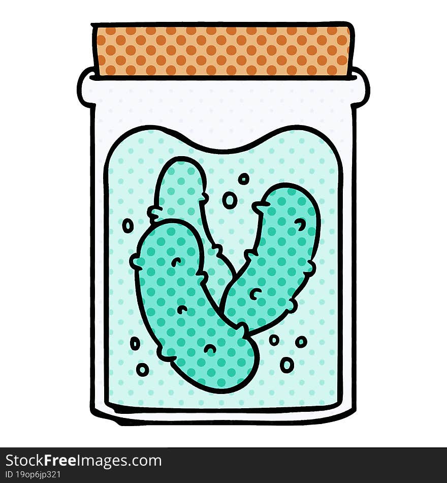 Cartoon Doodle Jar Of Pickled Gherkins