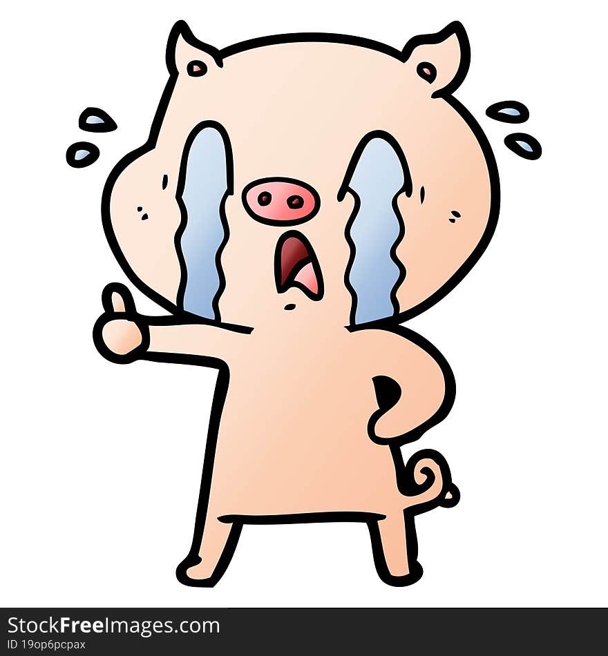 crying pig cartoon. crying pig cartoon