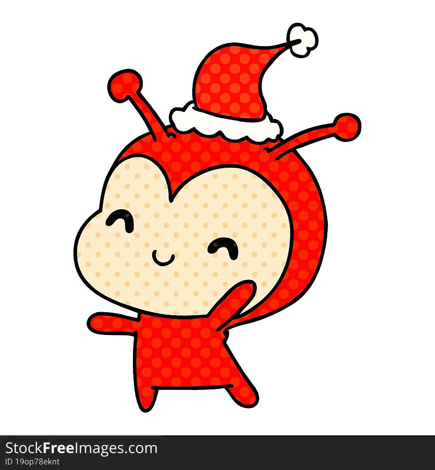 christmas cartoon of kawaii lady bug