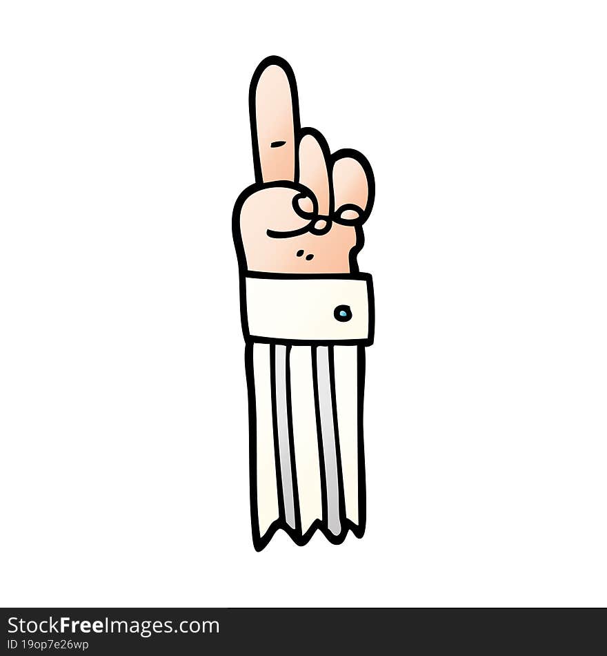 Cartoon Doodle Pointing Hand