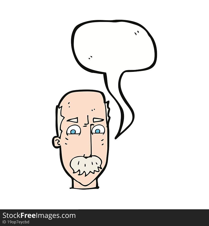 Cartoon Annnoyed Old Man With Speech Bubble