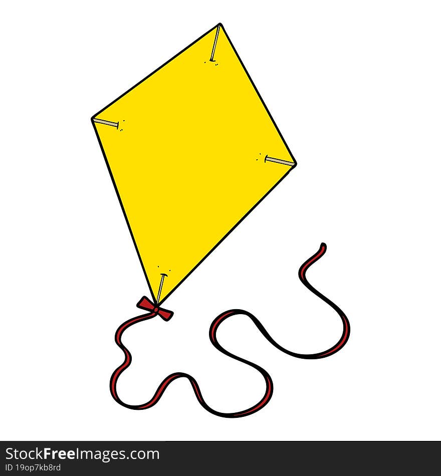 cartoon flying kite. cartoon flying kite