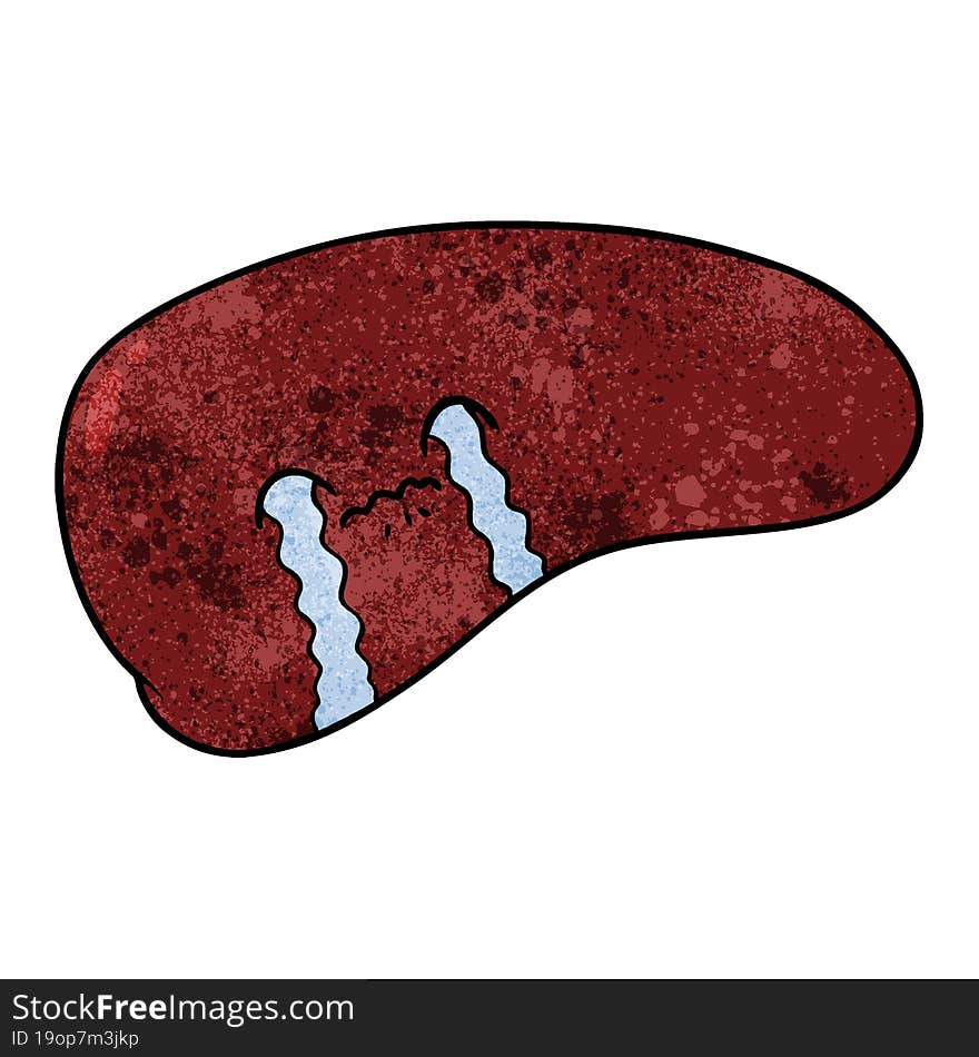 cartoon liver crying. cartoon liver crying