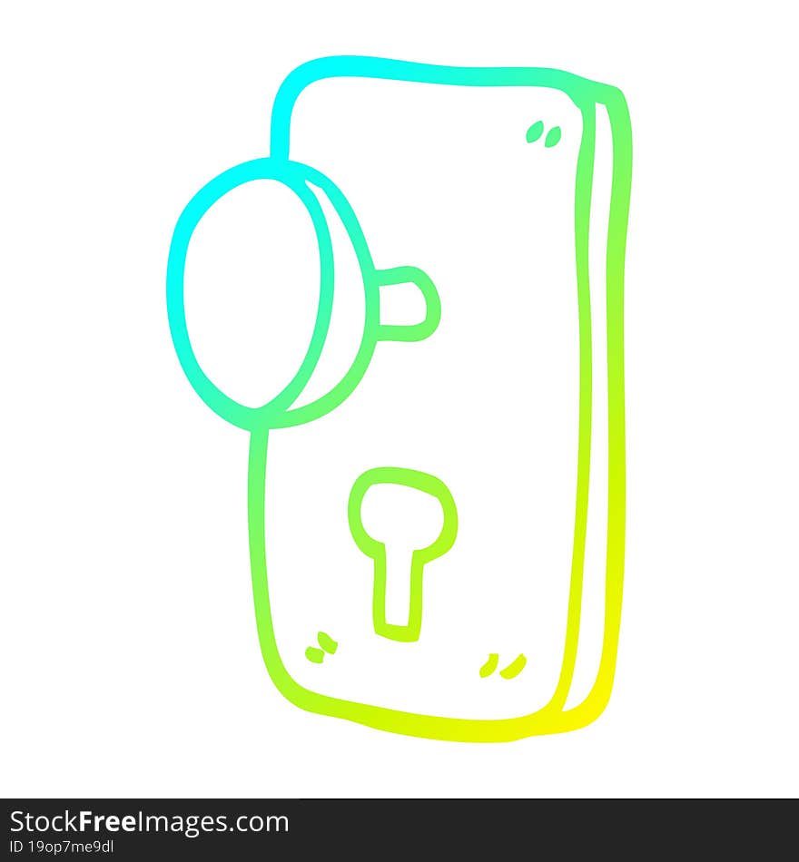 cold gradient line drawing cartoon door handle