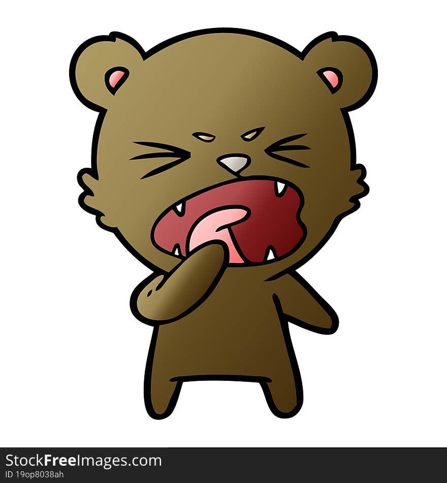 angry cartoon bear shouting. angry cartoon bear shouting