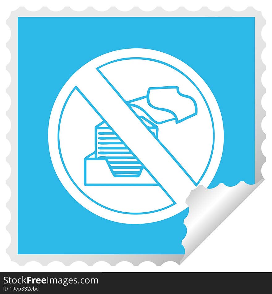 Square Peeling Sticker Cartoon Paperless Office Symbol