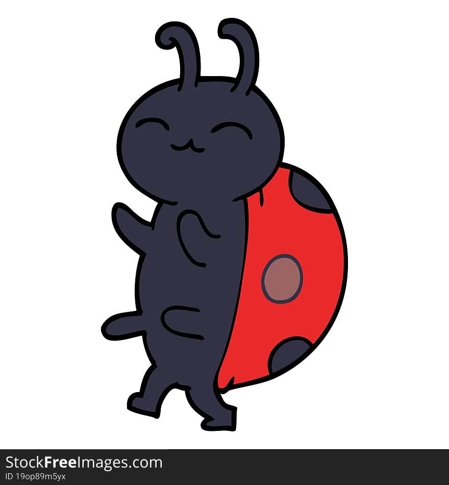 cute cartoon doodle ladybug