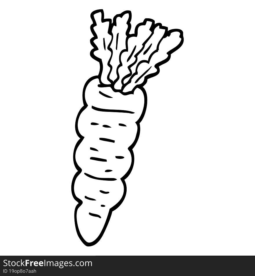 Black And White Cartoon Carrot