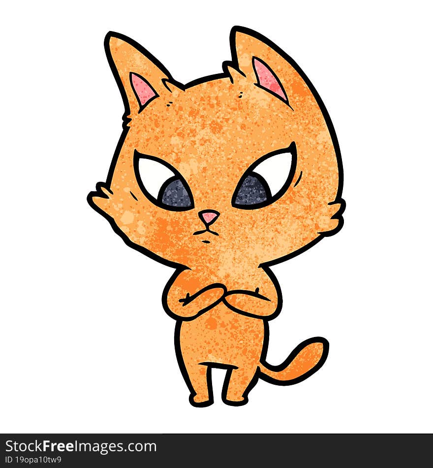 confused cartoon cat. confused cartoon cat