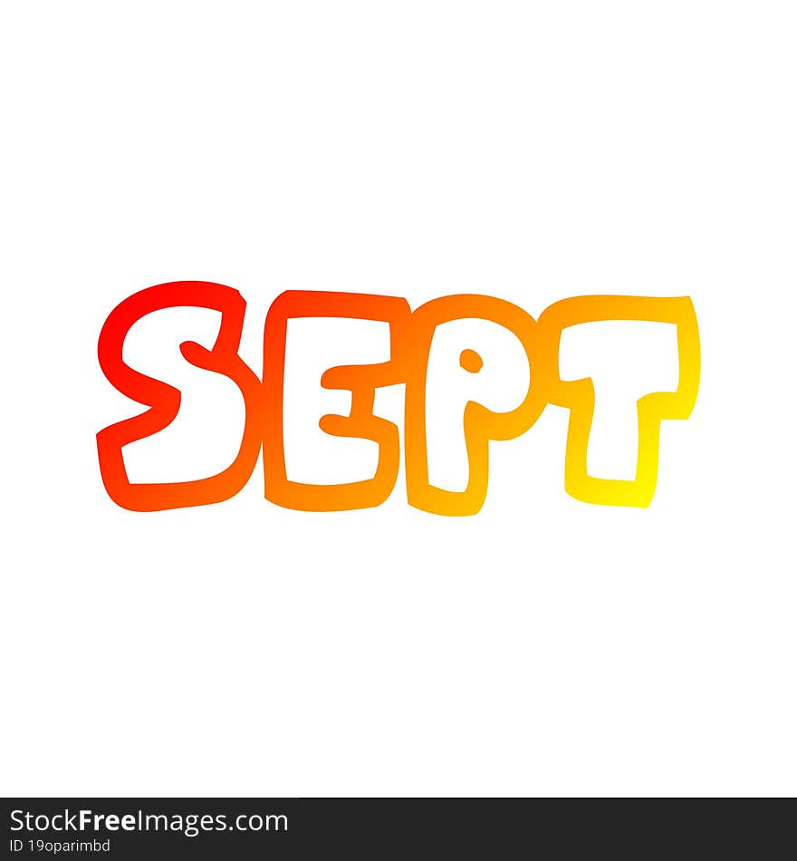 warm gradient line drawing cartoon month of september