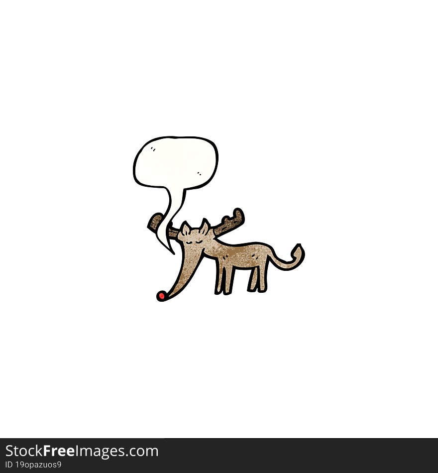 cartoon reindeer with speech bubble