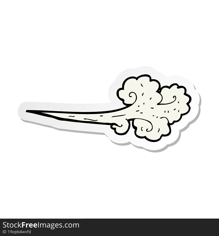 Sticker Of A Cartoon Gust Of Wind