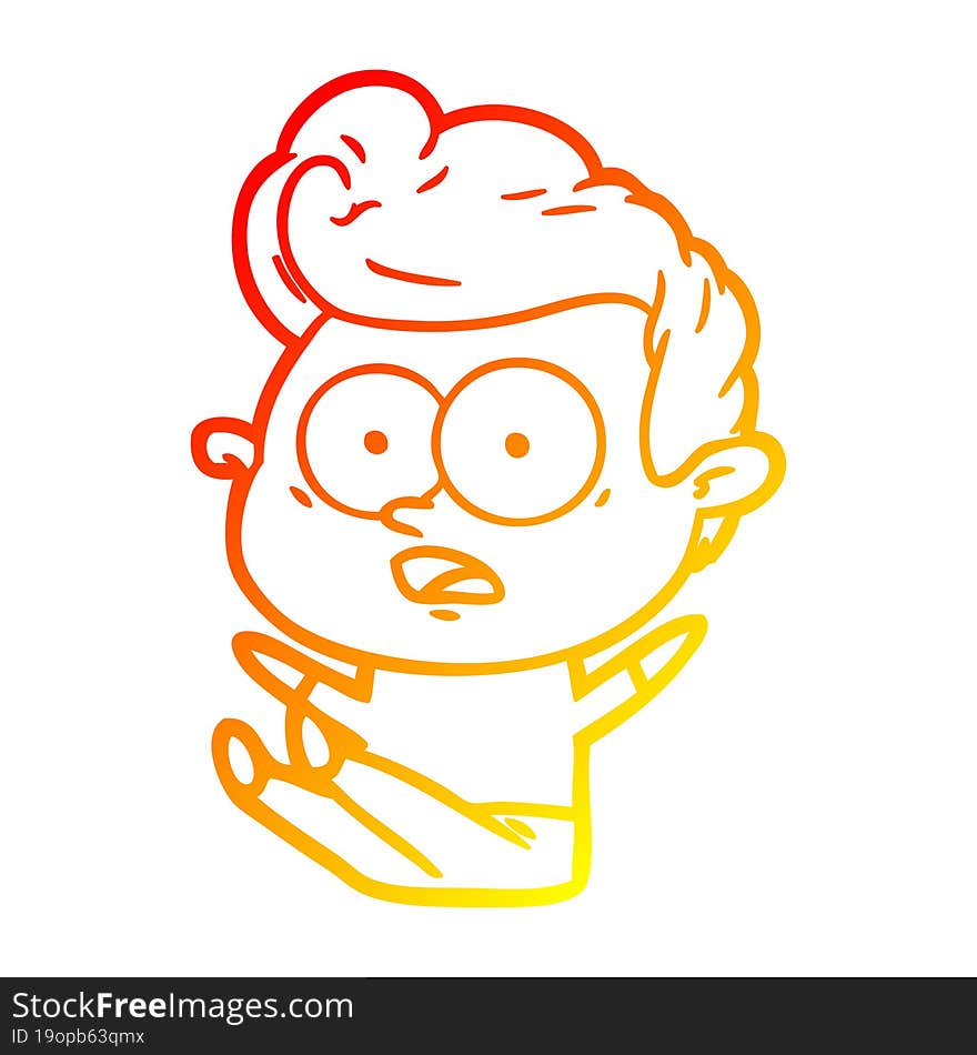warm gradient line drawing cartoon man