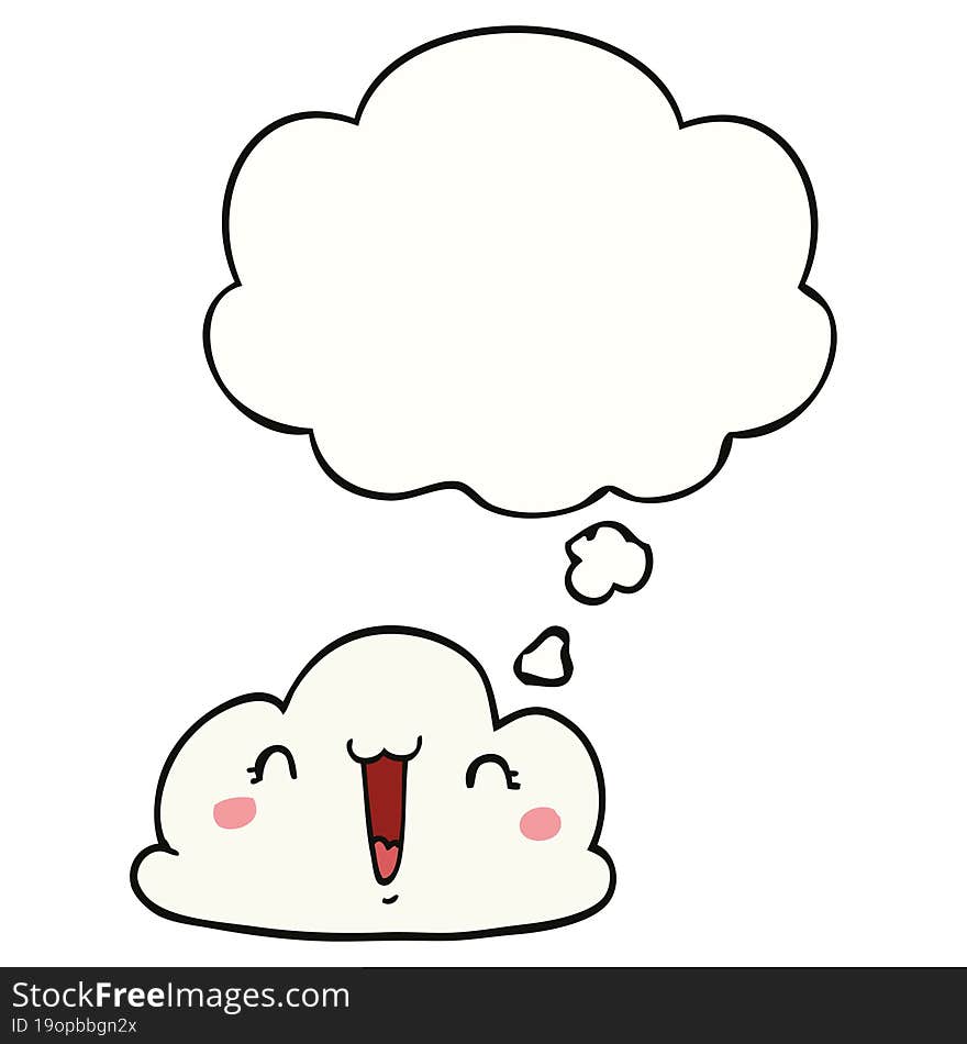 Cartoon Cloud And Thought Bubble