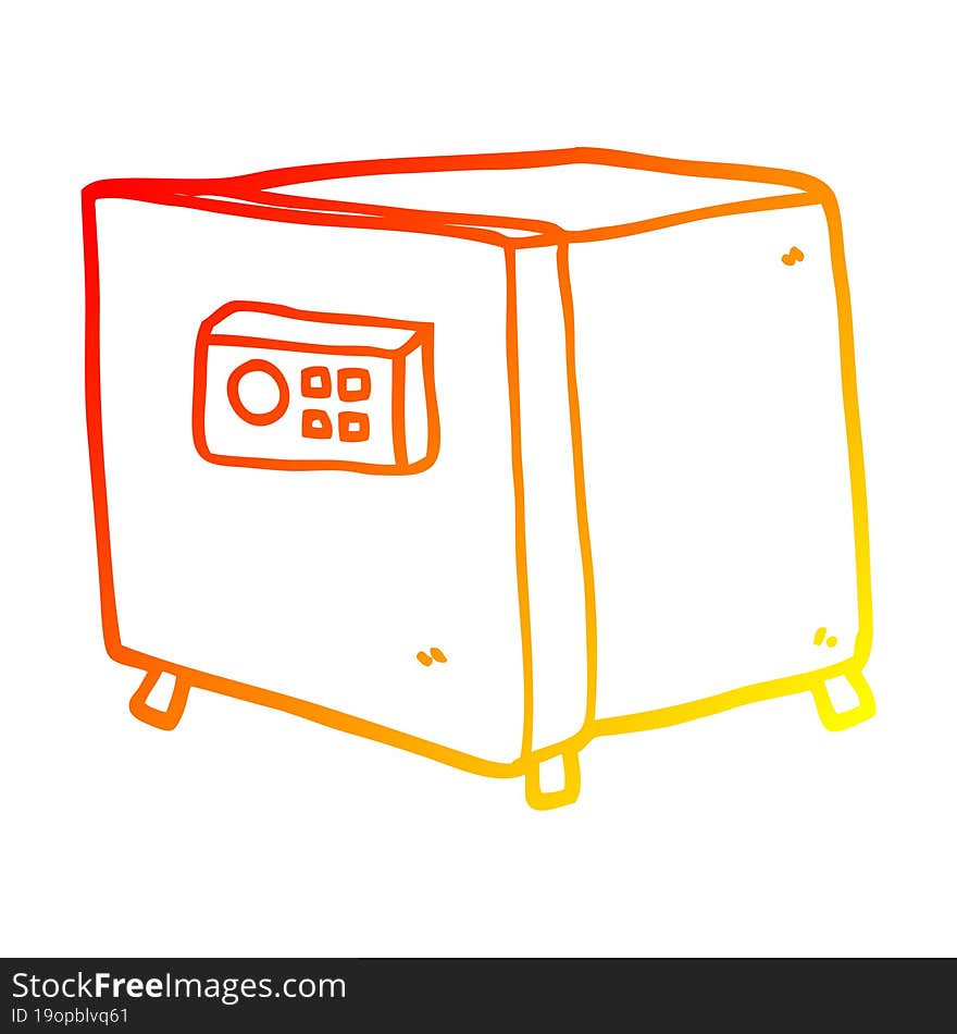 warm gradient line drawing of a cartoon safe