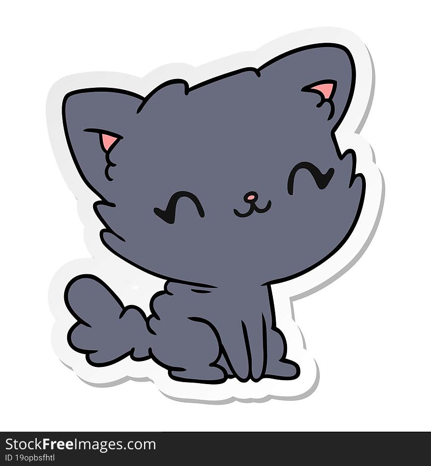 Sticker Cartoon Cute Kawaii Fluffy Cat