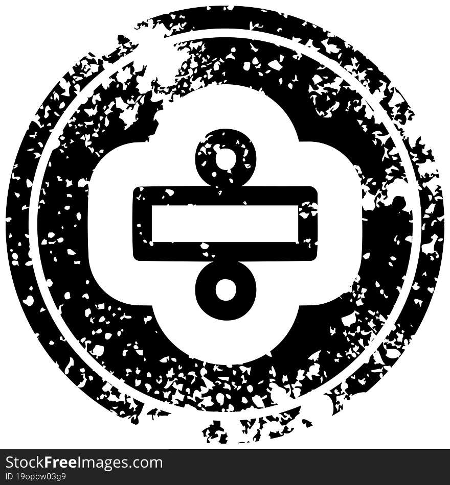 division sign distressed icon