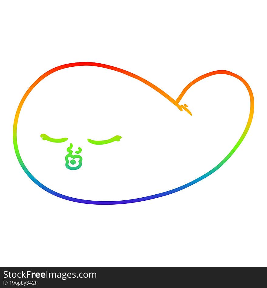 rainbow gradient line drawing of a cartoon gall bladder