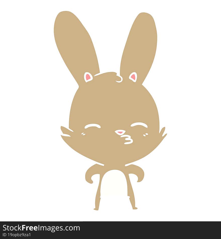 curious bunny flat color style cartoon