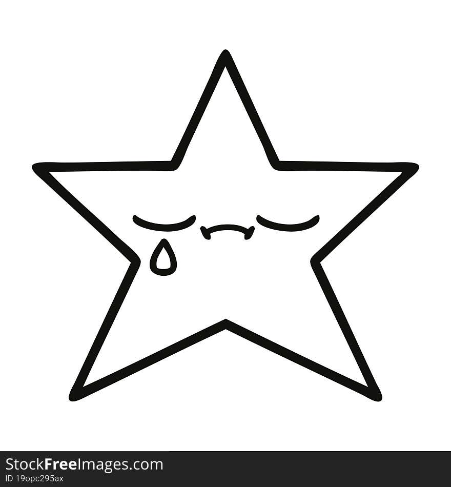 line drawing cartoon gold star